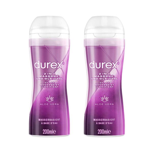2x Durex Play 2 in 1 Massage Gleitgel Aloe Vera 200 ml-5038483962657