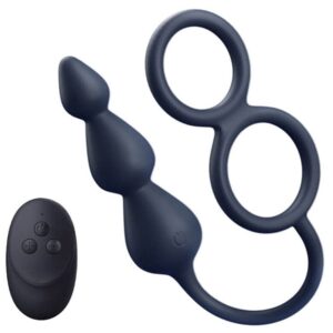 Analplug mit Vibration und Ringen 9,5 x 3 cm