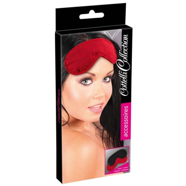 Augenmasken 2er Set schwarz/rot
