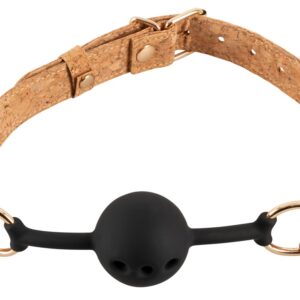 Ball Gag Knebelball mit Korkriemen Vegan Fetish Schwarz-4024144139293