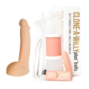 Clone-A-Willy Penisabdruckset mit Vibration und Hoden - natur
