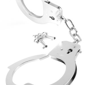 Designer Cuffs Handschellen Schwarz Fetish Fantasy Series Silber-4024144558698