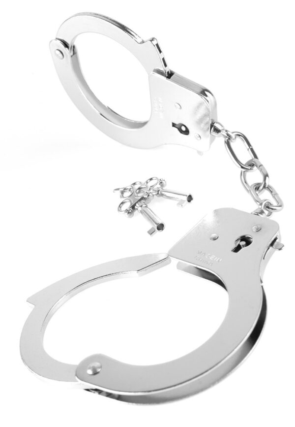 Designer Cuffs Handschellen Schwarz Fetish Fantasy Series Silber-4024144558698