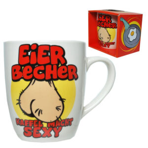 Becher Eier-Becher" Porzellan mit Spruch"-