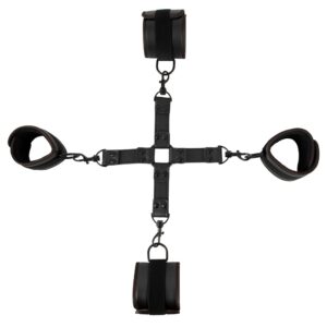 Fessel-Set mit Fesselkreuz in Lederoptik Vegan Fetish Schwarz-4024144113484
