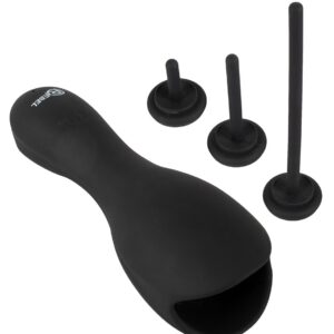 Glans Masturbator with 3 attachable Dilators Rebel Schwarz-4024144107179