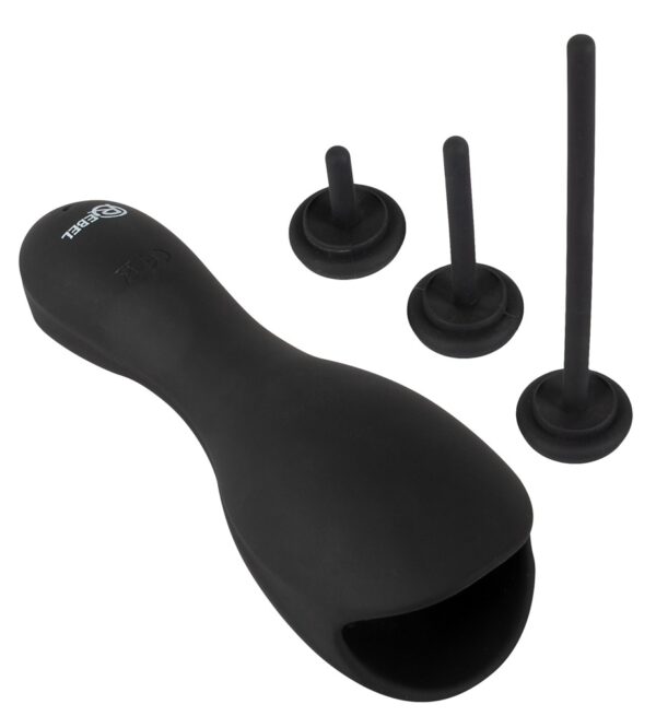 Glans Masturbator with 3 attachable Dilators Rebel Schwarz-4024144107179