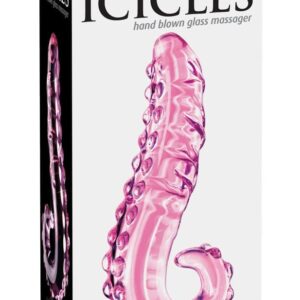 Glasdildo Icicles Pink 15,5 x 4 cm