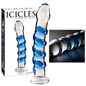Glasdildo Icicles No.5, 18,4 x 3 cm