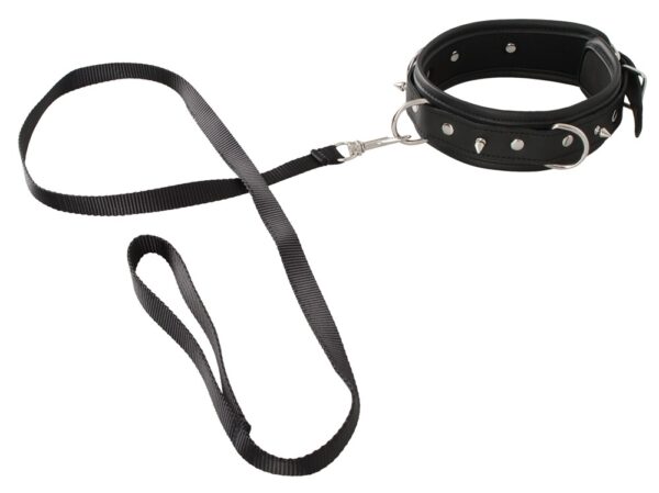 Halsfessel und Leine Vegan Fetish Schwarz-4024144000449