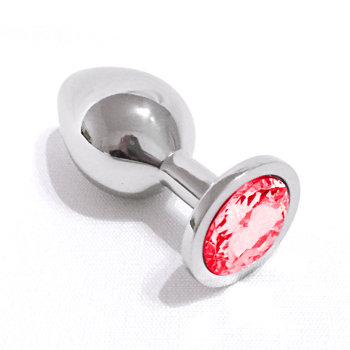 Metall Buttplug mit Kristall mittel- 9 metall anal plug kristall red