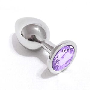 Buttplug aus Metall mit Kristall M-