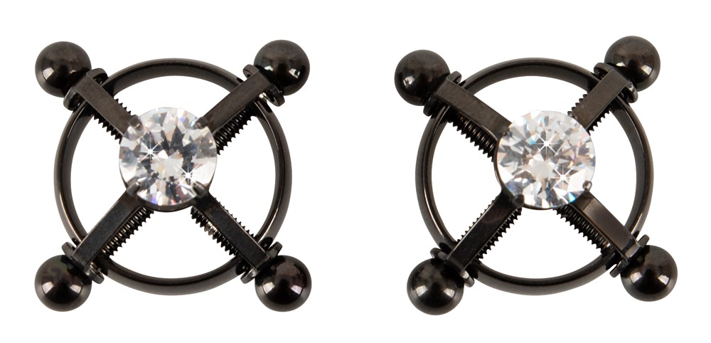 nipple jewellery mit schmuckstein schwarz