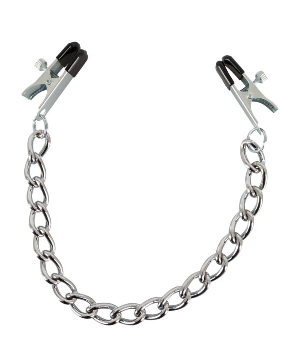 Professional Nippelklemmen mit Metallkette Silber-4024144531936