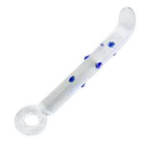 Deluxe Glas-Dildo Blue Ring-