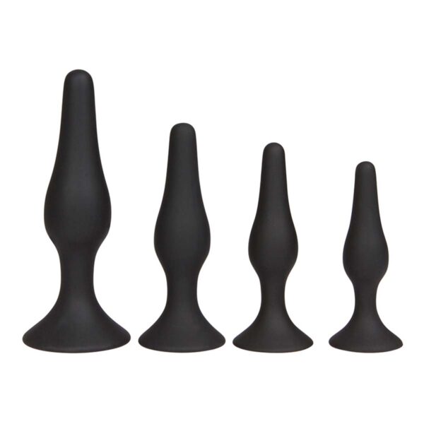 Silikon-Analplug Set Schwarz Saugi S - XL-