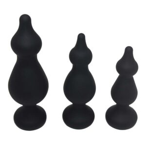 Silikon-Analdildo Set Black Chessy S - L-