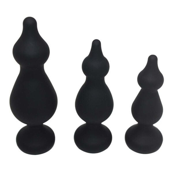 Silikon-Analdildo Set Black Chessy S - L-