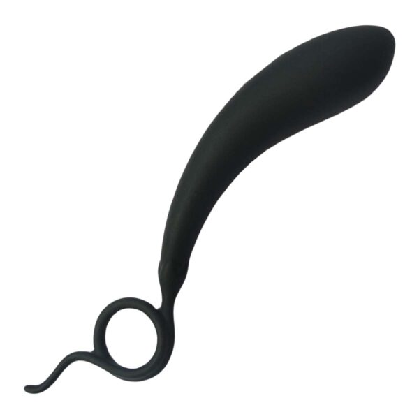Gebogener Silikon-Dildo Schwarz 20 CM-