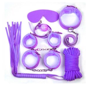 BDSM Set im Leder-Design Lila-