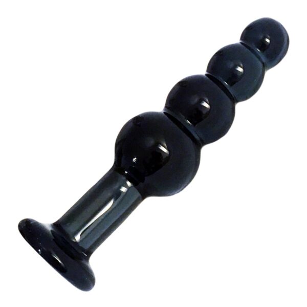 Black Bubble Glas-Analplug 18 cm-