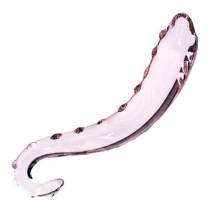 Gebogener Noppen-Glasdildo Rosa 17 cm-