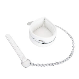 Deluxe Leder-Design Halsleine Weiss-