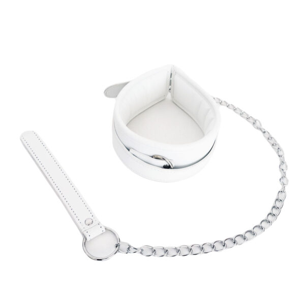 Deluxe Leder-Design Halsleine Weiss-