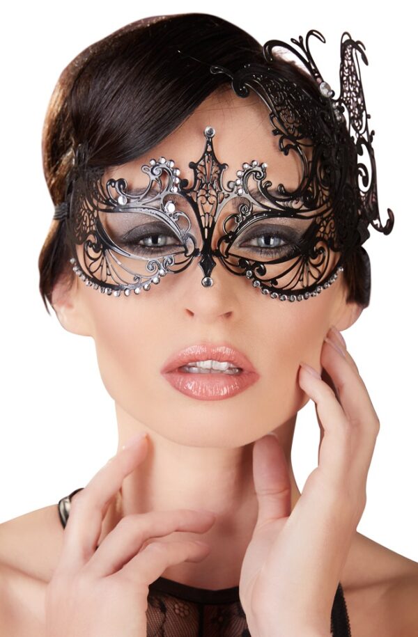 Metall Augenmaske mit Glitzer-4024144351077