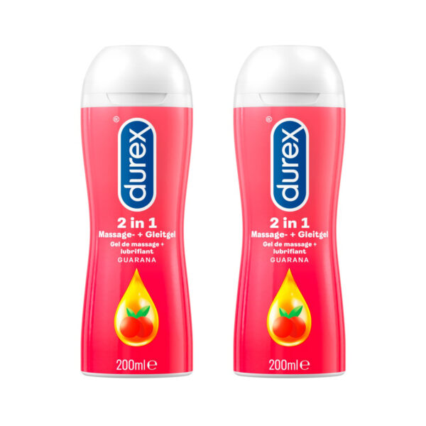 2x Durex Play 2 in 1 Massage Gleitgel Guarana 200 ml-4002448118459