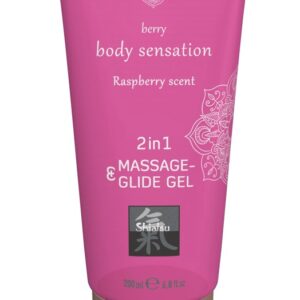 Massage & Glide Gel 2in1 Raspberry Scent 200 ml-4042342005004