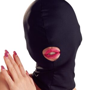Geschlossene Kopfmaske mit offenem Mund Schwarz-4024144007530