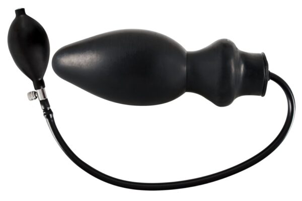 Inflatable Latex-Analplug Aufpumpbar Schwarz-4024144513932