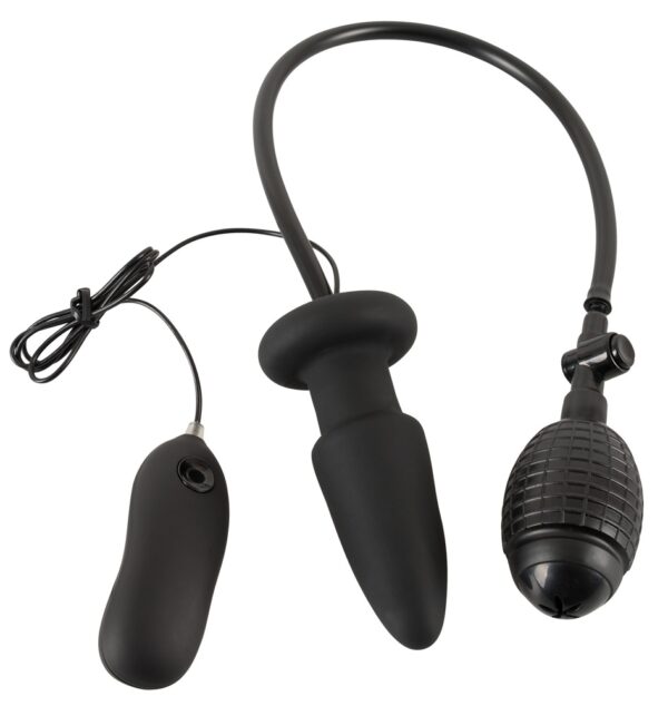 Pump-Analplug Vibrator Inflatable Vibrating Butt Plug Schwarz-4024144609154