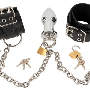 Cuffs & Plug Handfesseln mit Analplug fetish collection Schwarz-4024144113682