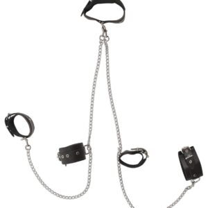 Luxus All-Over Ganzkörperfessel für Hals, Hände und Füße Zado Schwarz-4024144419630
