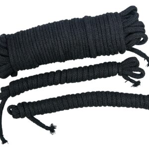 3-teiliges Bondageseil-Set (1x 20m, 2x 3m) Bad Kitty Schwarz-4024144005772