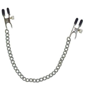 Metall-Brustkette mit Nippelklemmen durch Schraubzwingen verstellbar Fetish Coll...-4024144527779