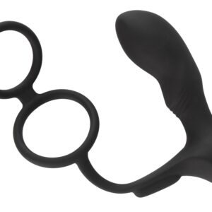 Penis-/Hodenring mit Vibro-Analplug Black Velvets Schwarz-4024144552535