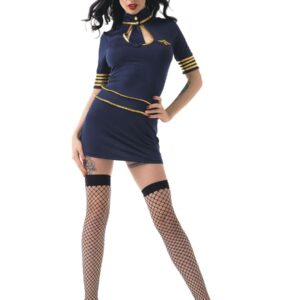 Le Frivole Sexy Stewardess-Kostüm Blau-4680593029198