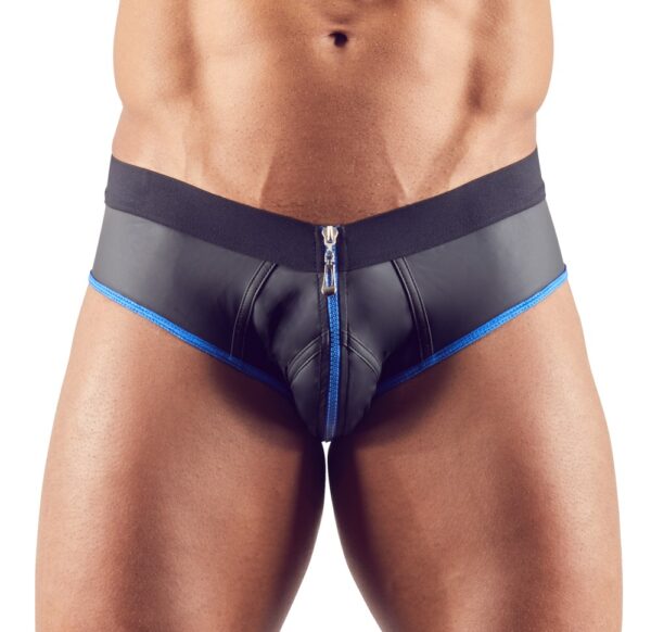 Jock-Slip mit Front-Zip Svenjoyment Schwarz-Blau-4024144325061