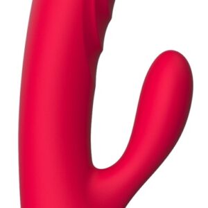 Ergonomischer Rabbitvibrator Jazz mit Reizrillen Romp Rot-4251460601283