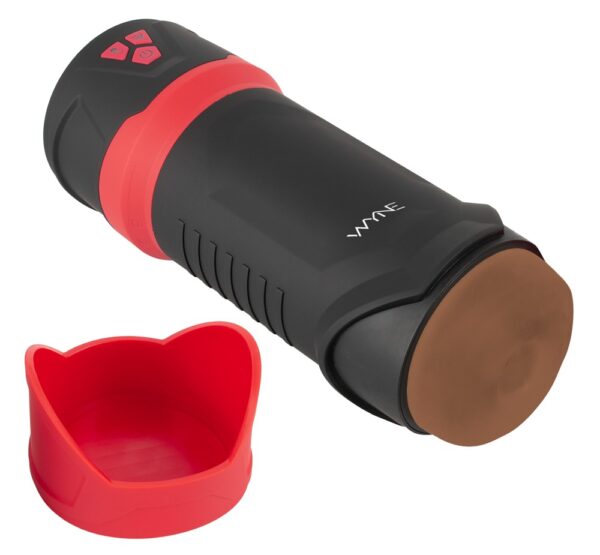 WYNE Masturbator 04 mit Schutzkappe, 10 Vibrationsmodi und 3 Saugmodi Schwarz-4024144121045
