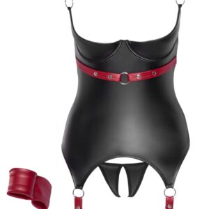 Sexy Ouvert-Set mit Strapshemd und String im edlen Mattlook Cottelli Schwarz-4024144114375