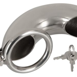 Gebogener Peniskäfig mit Hodenring Fetish Collection Silber-4024144172801