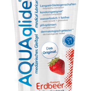 Joydivision AQUAglide Gleitgel auf Wasserbasis mit Erdbeer-Duft und -Geschmack 1...-4028403117909