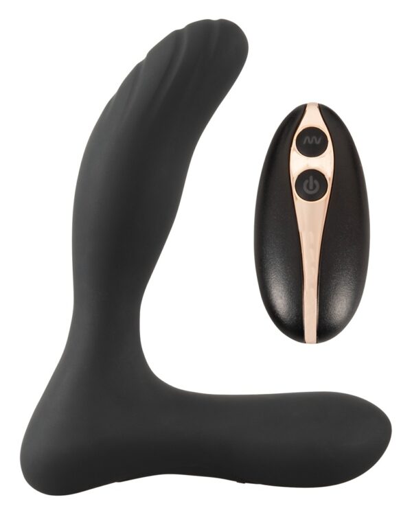Vibro-Analplug mit 2 Motoren, 7 Vibrationsmodi + Fernbedienung ANOS Schwarz-4024144128198