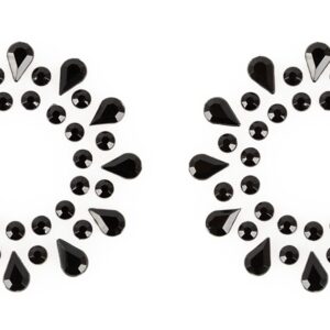 Magic Shiver Nippelsticker 2er-Set Nippelschmuck mit schwarzen Acrylsteinen-4024144314805