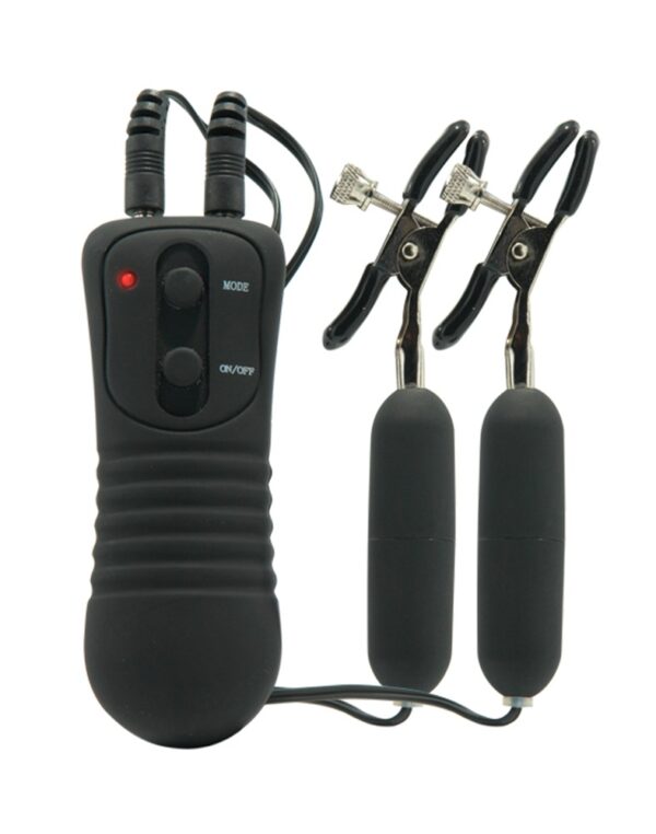 Vibrierende Nippelklammern Schwarz-4024144553983